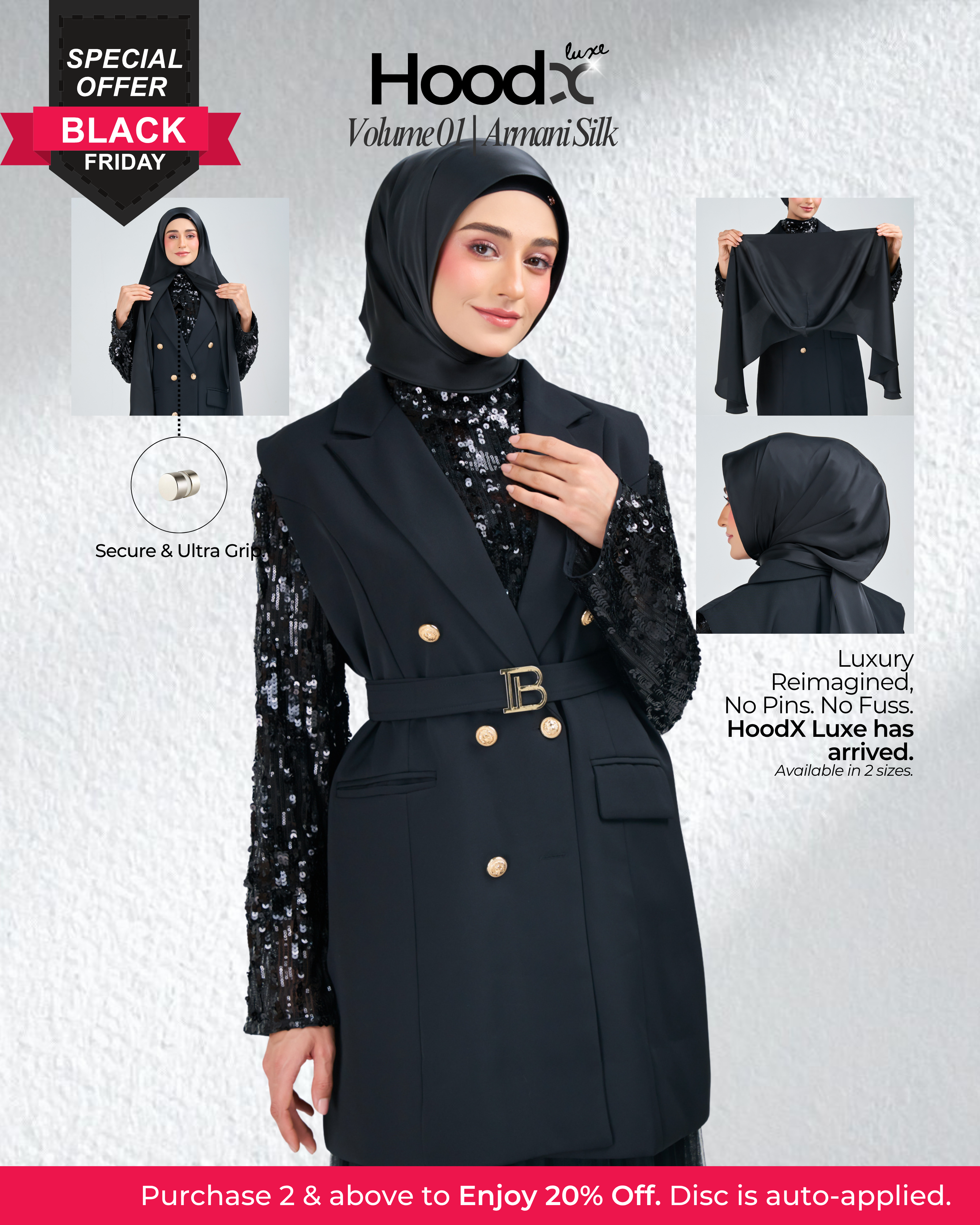 [★New] HoodX Luxe in Raven Black