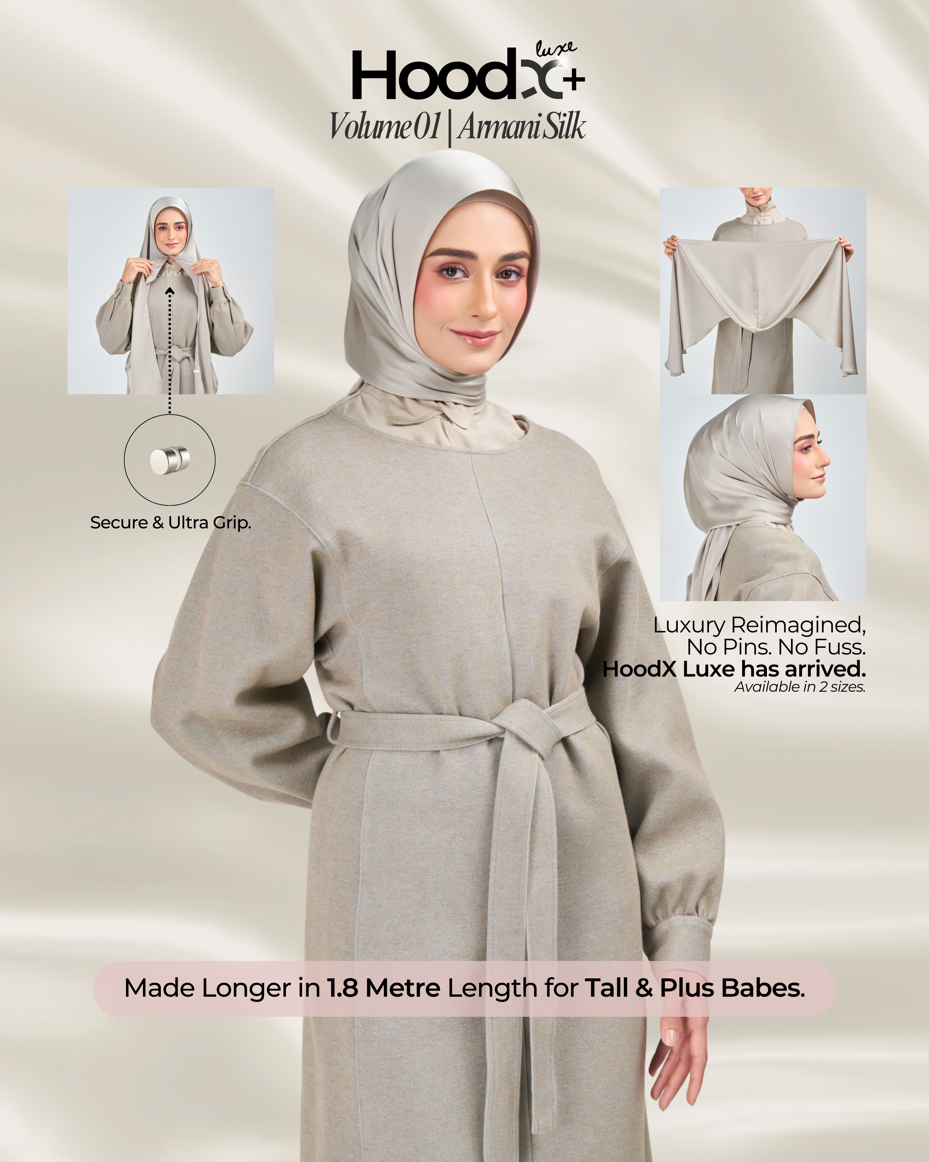 [★New] HoodX⁺Plus Luxe in Silver Taupe